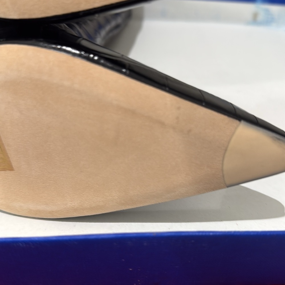 Stuart Weitzman Lucite 100 Wedge Bootie in Black Croc size 39.5/9 - Picture 8 of 8